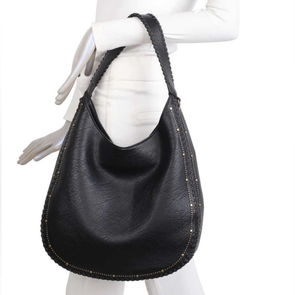 Elegant Black Hobo Bag with Dust Bag
